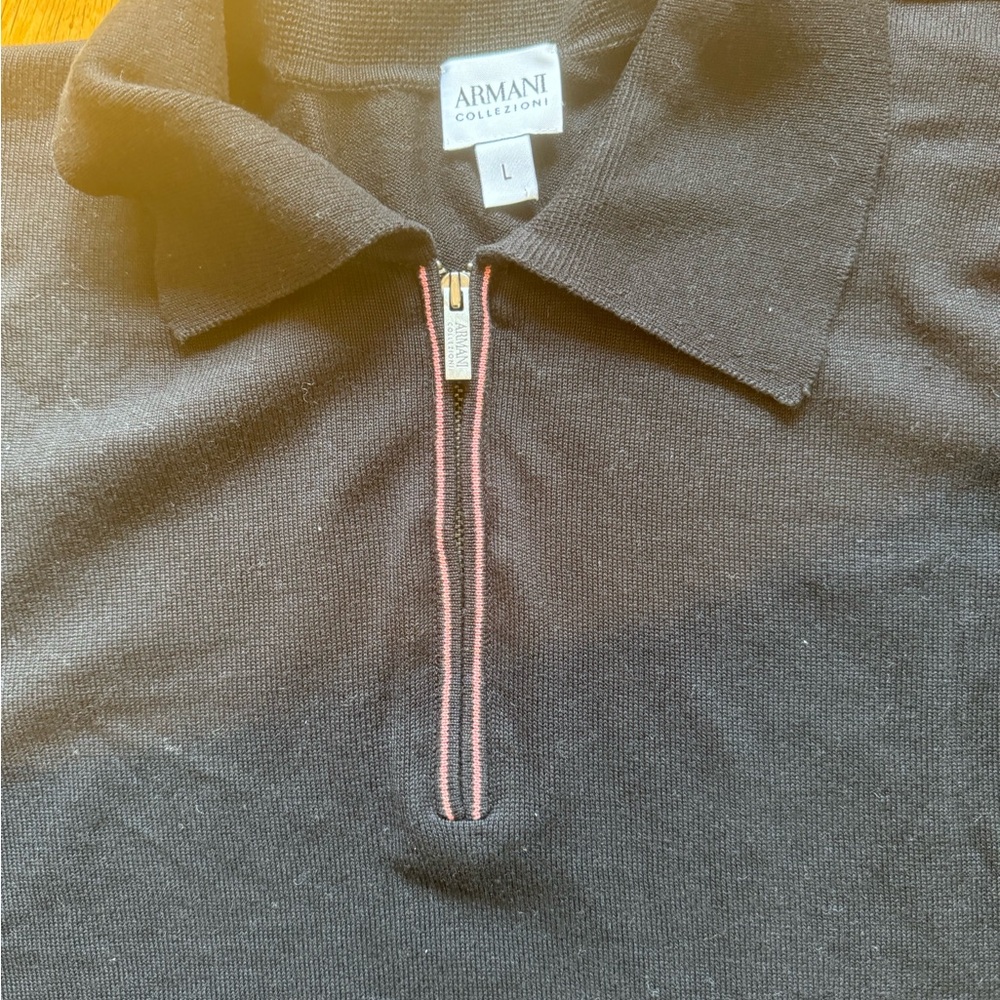 Armani men’s silk/cotton zip up sweater